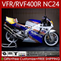 Body Kit For HONDA RVF400R VFR400 R NC24 V4 VFR400R 87-88 Bodywork 78No.44 RVF VFR Rothmans Blue 400 RVF400 R 400RR 87 88 VFR400RR VFR 400R 1987 1988 Motorcycle Fairing