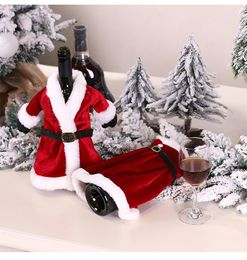 Home Christmas cloak coat Wine bottle Cover bag hangs Christmas Decorations Festive Party Home decor drop ship