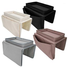 Storage Bags Plastic 4 Pockets Sofa Armrest TV Remote Control Organizer Armchair Couch Bag With Cup Holder