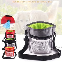 Multi-function Dog Pet Training Bag Portable Pets Outdoor Treat Sack Food Holder Adjustable Waist Belt Garbage Bags Folding Kit RRA12199