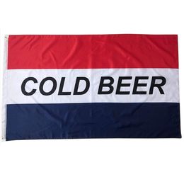 Cold Beer Flags Banners 3 x 5ft Free Shipping Outdoor Indoor High Quality With Two Brass Grommets