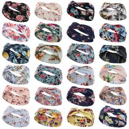 Boho Headbands for Women Fashion Floral Headband Criss Cross Hair Wrap Lady Hair Accessories Elastic Hair Bands