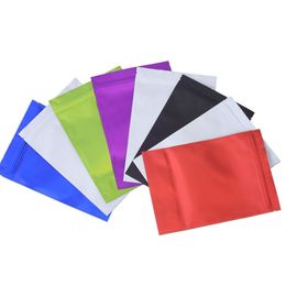 100pcs/Lot Colour Matte Foil Ziplock Bags Food Packaging Pouches with Tear Notch Resealable Zipper Bag for Packing Tea Candy Bean