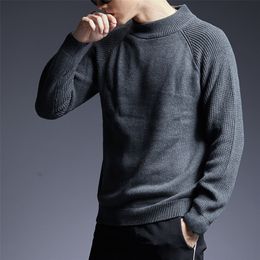 New Fashion Brand Sweater Man Pullovers Turtleneck Slim Fit Jumpers Knitwear Thick Autumn Korean Style Casual Mens Clothes 201028