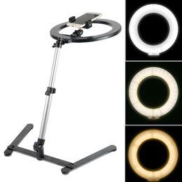 New Dimmable LED Studio Camera Ring Light three-speed Selfie Ring Light With Phone Holder Tripods For Youtube Makeup Video Live