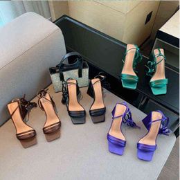 Sandals Summer Women Thin High Heels Shoes Sandals Transparent Gladiator Ankle Strap Sexy Pump Female Party Wedding Ladies Plus Size 220309