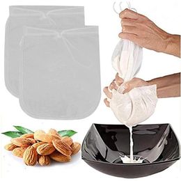 Nut Milk Bag Washable Nylon Filter Mesh Bag Reusable Coffee Juice Food Strainer Wine Soy Milk Juice Coffee Filter Kitchen Tools LSK2083