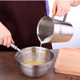BEEMSK thick stainless steel 304 measuring cup with scale 2000ml 1000ml 500ml kitchen baking tea large capacity measuring cup Y200328