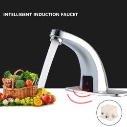 Automatic Induction Water Saving Faucet Smart Sensor Faucet Bathroom Hands Touchless Sink Mixer Inductive Electric Basin Faucet T200710