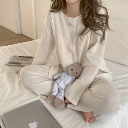 100% Cotton Thin Maternity Nursing Sleepwear Suit Plus Size Loose Sleep Lounge Wear Clothes for Pregnant Women Pregnancy Pyjamas LJ201125