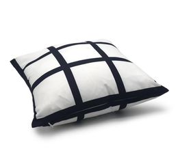 9 panel pillow cover Blank Sublimation Pillow case black grid woven Polyester heat transfer cushion cover pillowcases 40*40cm SN1736