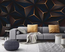 Luxury Golden Geometric 3d Wallpaper Nordic Modern Golden Lines Geometric 3d Wallpaper Atmospheric Interior Decoration 3d Wallpaper