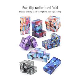 funny fidget toys UK - Infinity Magic Cube Creative Sky Fidget Antistress Game Toys Office Flip Cubic Puzzle Mini Blocks Decompression Kids Funny Toya44