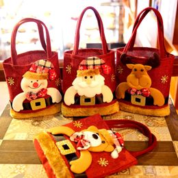 The latest 22X20CM size, Christmas old man style, Christmas gift bag, Christmas snowflake non-woven candy tote bag, free shipping