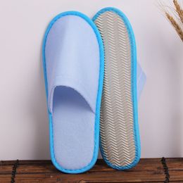 1pc Disposable Slippers Hotel SPA Home Guest Shoes 5 Colours Comfortable Breathable Soft Anti-slip Cotton Linen One-time Slippers