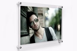 Plastic Acrylic Picture Photo Sheet Plexiglass Poster Display Frame Wall Mounting Holder Stand Wall Mounted Literature Display