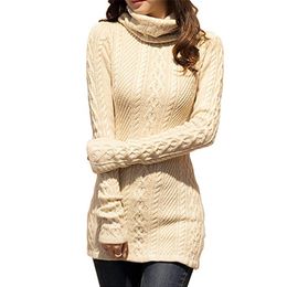 Long Sweater Dress Women Turtleneck Autumn Thick Pullover knitted Winter Slim Vintage Warm Jumper Merino Wool Cashmere Sweater 201111