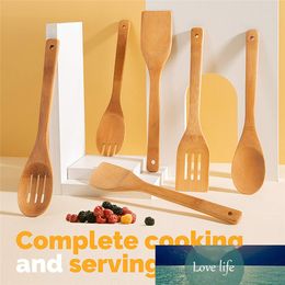 Wooden Spoons for Cooking 6pcs/set Cooking Spoon Utensil Set Wood Spatula Spoon Fork Nonstick Bamboo Kitchen Tools Cookware