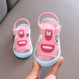 Baby Boys Girls Sandals Infant Toddler Shoes Summer Soft-Soled Fashion Word Children Sports Casual Beach Kids 220225