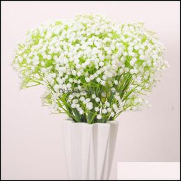 Decorative Flowers & Wreaths Festive Party Supplies Home Garden 1Pc Artificial Flower Fake Silk Plant Babys Breath Wedding Xmas Office Decor