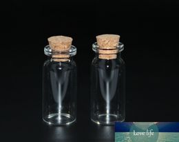 10pcs 22*45mm Transparent Glass Wishing Bottles with Cork Stopper Empty Spice Jars Vials Sample Perfume container Wedding gifts