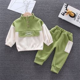 Spring Autumn New Baby Boy Girl Clothes Suit Children Cotton Jacket Pants 2Pcs/set Toddler Casual Costume Infant Kids Tracksuits