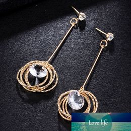 Luxurious Dangle Hanging Rhinestone Long Drop Earrings Ear Line for Women Simple Chain Tassel Wedding Jewelry Gift
