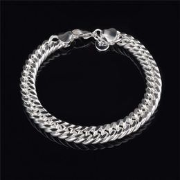 New Design 6MM 8MM 10MM 925 Sterling Silver Figaro Chain Bracelet Fashion Mens Jewelry Top Quality Link Mens Bracelets