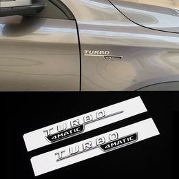 car tuning stickers Canada - Car Side Fender Sticker For TURBO 4MATIC Mercedes Benz W212 E63 CLA W117 W205 C63 W207 W176 W202 Auto Tuning Accessories