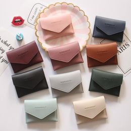Mini Wallet Women Envelope Leather Purse Simply Coin Key Pocket Solid Color Wallets Card Coin Storage Purse Durable Wallet ZYY299