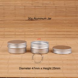 50pcs/Lot New 30g Aluminium Cream Jar 30 Gramme Metal Facial 1 OZ Silver Cap Tin 30ml Cosmetic Container Small Bottlegood qualitty