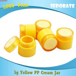 yellow jars NZ - Sedorate 50 pcs Lot 5G Yellow Plastic Empty Jar Travel Refillable Containers PP Eye Cream Mini Jars Makeup JXW011high quantity
