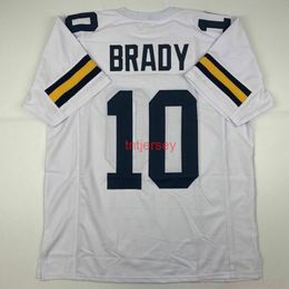 CUSTOM New TOM BRADY Michigan White College Stitched Football Jersey ADD ANY NAME NUMBER