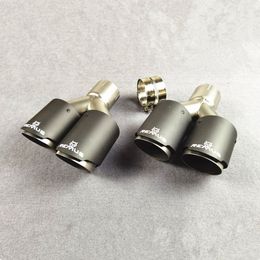 Pair REMUS Universal Matte Stainless Steel Exhaust Muffler Tail Tips Car Carbon Rear Exhausts Pipe
