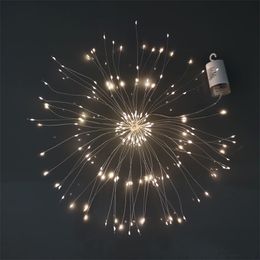 Christmas Fireworks Lights 180 LED Hanging String Light 8 Modes With Remote Control Fairy Garland Christmas Decoration For Home 201130
