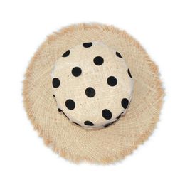 Brand Design Organza Dot Polka Print UV Sun Protection Hats For Women Wedding Caps Ladies Girls Raffia Summer Beach Hat Y200714