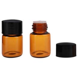 1000sets/lot 2ML Amber Mini Glass Bottle, 2CC Amber Sample Vial,Small Essential Oil Bottle