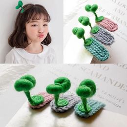 Cute Mini Bean Sprout Hair Grips Kids Sweet Girls Plant Grass Hairpin Printing Hair Clips Claw Kids Hairpins Hair Styling Tool