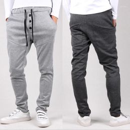 Men's Pants Wholesale- 2021 Mid Flat Regular Broadcloth Rushed Men Joggers Trousers Crotch Boys Track Hip Hop Harem Dance Casual Sweatpants1