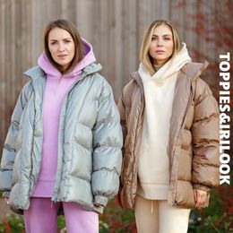 Toppies Winter Jackets Coats Oversize Parkas Woman Puffer Jacket Female Thicker Warm Padded Clothes Loose Outwear 210203