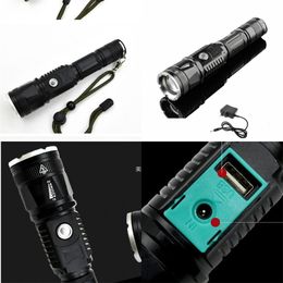 USB Led Strong Light Flashlights Multi Function Outdoors Lighting Zoom Stretch High Brightness Flashlight Camping Hiking Torchlight 23ys M2