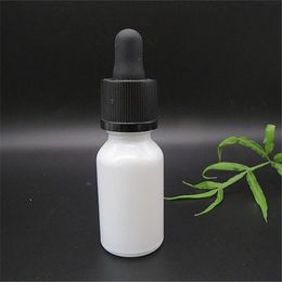 UV-proof Shinny White Boston Round 10ml 15ml 20ml 30ml 50ml 100ml Glass Tincture Bottle With Black Dropper Lid Skin Care Cosmetic Serum Dropper Bottle Free Ship