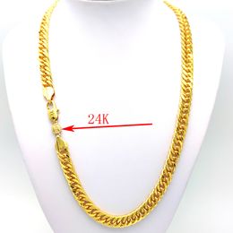 Cuban Curb Chain 24 K Stamp link C THAI BAHT Solid GOLD GP NECKLACE 24" Heavy 88 Grams Jewelry 4mm THICK TALL XP