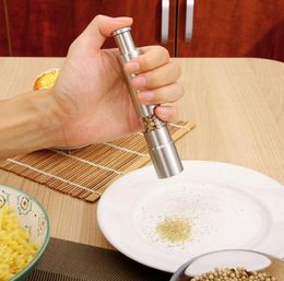 100X Portable Stainless Steel Thumb Push Salt Pepper Grinder Spice Sauce Mill Grind Stick Kitchen Tool Cooking Tools