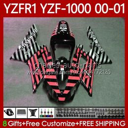 body kit UK - OEM Body Kit For YAMAHA YZF-1000 YZF-R1 YZF 1000 CC R 1 2000 2001 2002 2003 Bodywork 83No.142 YZF R1 Red Silvery 1000CC 00-03 YZF1000 YZFR1 00 01 02 03 Motorcycle Fairing