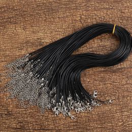 DIY Korean Wax Cord Pendant Rope 1.0mm 1.5mm 2.0mm Black Necklace 100Pcs/Lot