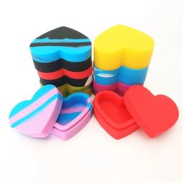 Other Smoking Accessories Heart-shaped container 17ml big silicone jars dab wax vaporizer oil rubber large food grade silicon dry herb box