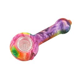 Multi - functional color water paste fashion Creative Design Colorful Cartoon Silicone Glass Tobacco smoking Pipe Smoking accessories