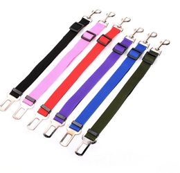 Adjustable Nylon Pet Dog Safety Seat Belt 13in-23in Puppy Seat Lead Leash Dog Harness Vehicle Seatbelt Pet Supplies Travel Clip 6 color Soft