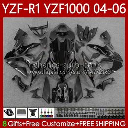 Bodywork Kit For YAMAHA YZF R 1 1000 CC YZF1000 YZF-R1 2004 2005 2006 OEM Body 89No.90 YZF R1 1000CC 2004-2006 YZF-1000 YZFR1 04 05 06 Motorcycle Fairing Grey flames